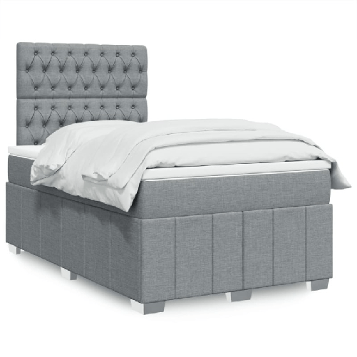 VidaXL Giroletto a Molle con Materasso Grigio Chiaro 120x200cm Tessuto