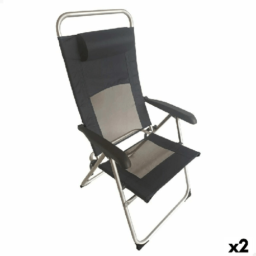 Aktive Sedia Pieghevole con Poggiatesta Aktive 48 x 114 x 63 cm