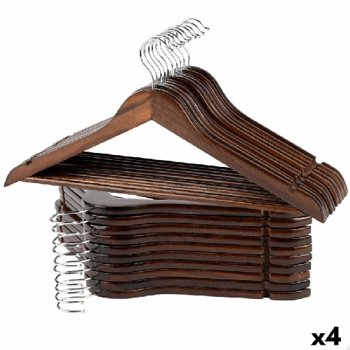 Max Home Set di Grucce Max Home Marrone Legno Acciaio 44,5 x 23 x 1 cm 20 Pezzi (4 Unità)