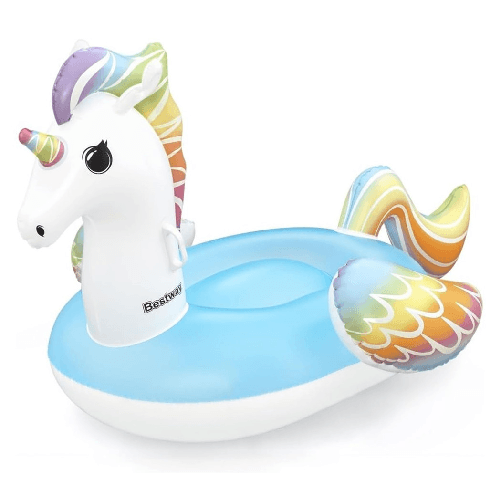 TrAdE Shop Traesio Cavalcabile Unicorno Fantasy Galleggiante Gonfiabile Piscina Spiaggia Con Maniglie 41114 -