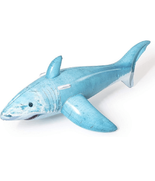 TrAdE Shop Traesio Cavalcabile Gonfiabile A Forma Di Squalo 3d Con Maniglie 183x102cm Piscina 41405 -