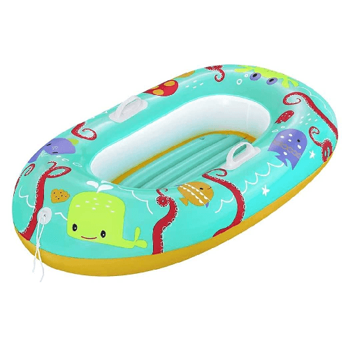 TrAdE Shop Traesio Canotto Canottino Gonfiabile Per Bambini Balena Pesci Granchio Felice 119x79cm 34009 -