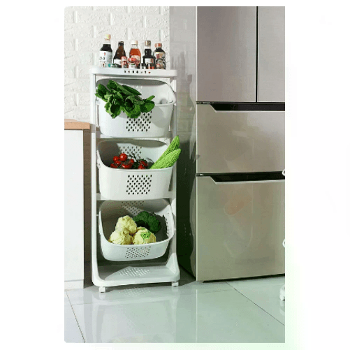 Cecaro Group Scaffale da cucina Multi-Strato per Frutta e Verdura con Ruote Scaffale