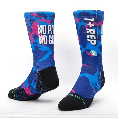 Scrimmage Calzini unisex Scrimmage Fitness No pain no gain Blau Taglia S (35-39)