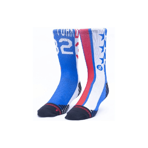 Scrimmage Calzini Scrimmage unisex basket Jersey DrJ Sky blue-Whate Taglia M (39-44)