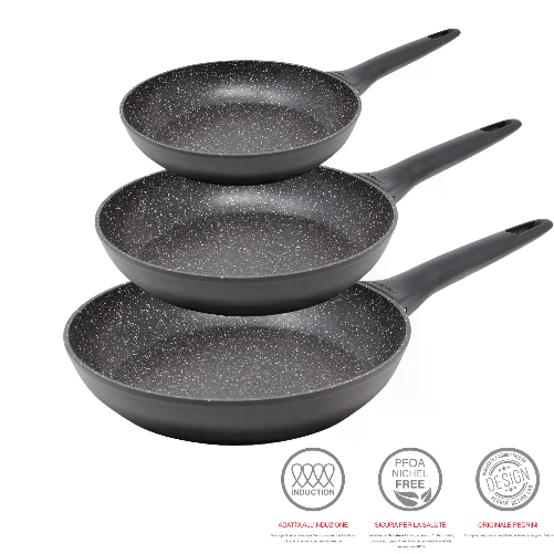Pedrini Set 3 Padelle Pedrini con Rivestimento Durastone