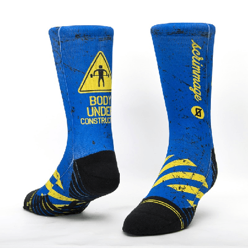 Scrimmage Calzini unisex Scrimmage Fitness under construction Blau Taglia M (39-44)