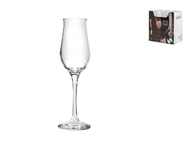 Pasabanche 6x Calici In Vetro Trasparente, Essence, Per Flute, 19Cl