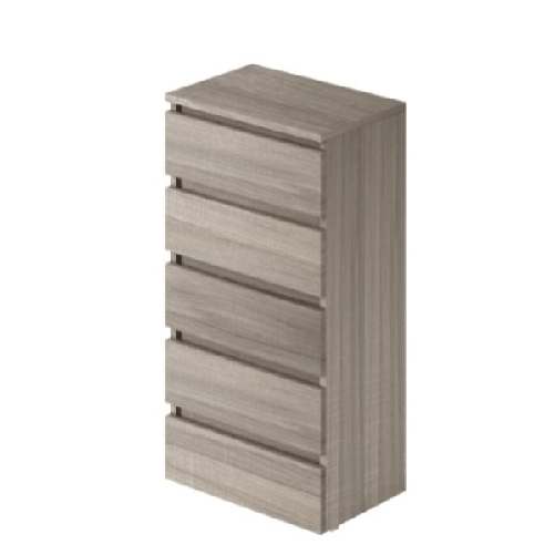 Pidema:Cassettiera olmo con 5 cassetti in legno nobilitato. Mobile settimino ideale per camerette e camera da letto a prezzi bassi