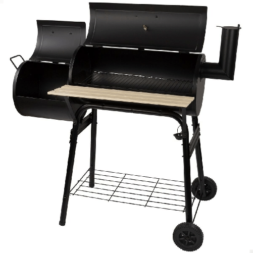 Aktive Barbecue a Carboni con Ruote Aktive Acciaio Plastica Metallo smaltato 106 x 106 x 61 cm Nero