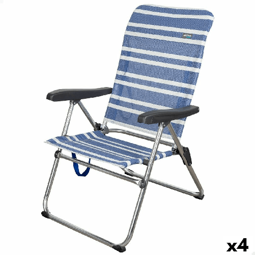 Aktive Sedia da Spiaggia Aktive Mykonos Azzurro 47 x 93 x 63 cm (4 Unità)