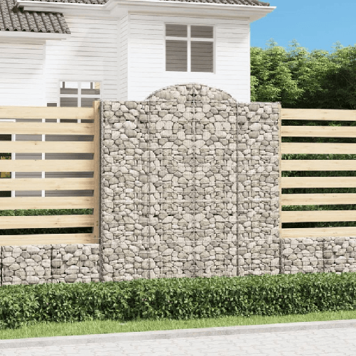 VidaXL Cesti Gabbioni ad Arco 7 pz 200x50x220/240 cm Ferro Zincato