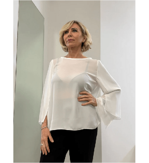 DIANA GALLESI MAGLIA CAMICIA BLUSA DONNA DIANA GALLESI 2328R002833N 11 BIANCO ORIGINAL PE 2025 Colore Bianco,Taglia IT 48