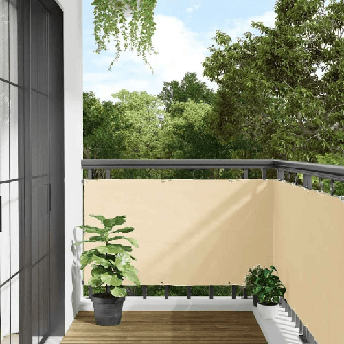 VidaXL Paravento da Balcone Crema 1000x75 cm in PVC