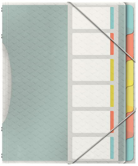 Esselte Classificatore Esselte Colour'Breeze con 6 Schede Multicolor - Per Format A4 - 3 Alette sul Retro Esselte 626255 intercalare Indice a linguett