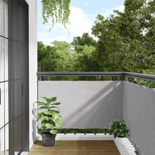 VidaXL Paravento da Balcone Grigio 300x75 cm in PVC