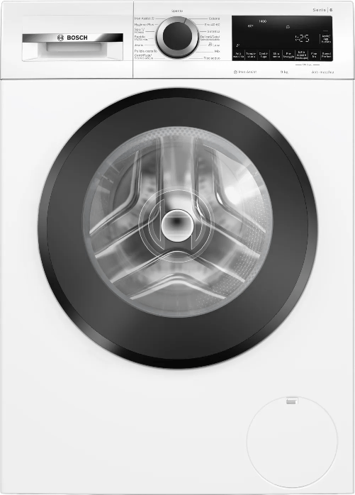 Bosch Serie 6 WGG244Z0IT lavatrice Caricamento frontale 9 kg 1400 Giri/min Nero, Bianco