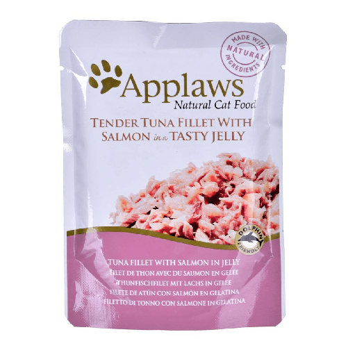 Applaws Cibo per gatti Applaws Tuna fillet with salmon in jelly Salmone Tonno Pesce 70 g