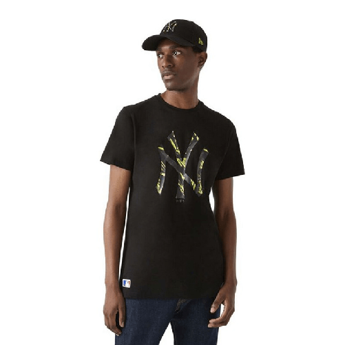 New Era Maglia a Maniche Corte Uomo New Era NY Yankees MLB Taglia XL Nero