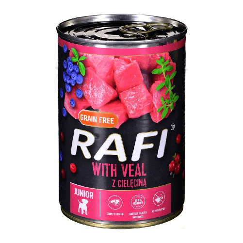 Dolina Noteci Cibo umido Dolina Noteci Rafi Junior Mirtillo Carne di vitello 400 g