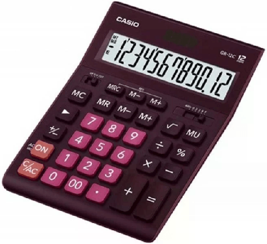 Calcolatrice Casio GR-12C Viola Plastica Calcolatrice da tavolo Casio GR-12C a 12 cifre - Display extra-large - Simboli dei comandi delle funzioni - A