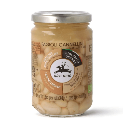 Alce nero fagioli cannellini bio legumi lessati vasetto di vetro 300 grammi