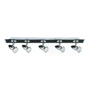 SearchLight Plafoniera Lineare Moderna Cometa Acciaio Cromo Nero 5 Luci Gu10