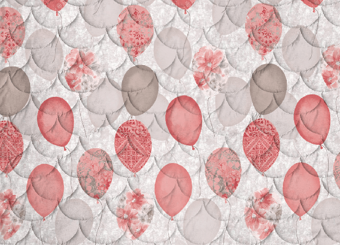 BIANCHERIAWEB Trapuntino Piumino Estivo 100gr Linea Pensieri Delicati Disegno Palloncini Colore Rosso,Misura Matrimoniale