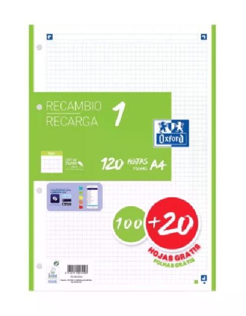 Oxford 400158059 ricambi per quaderni 210 x 297 mm (A4) 120 fogli