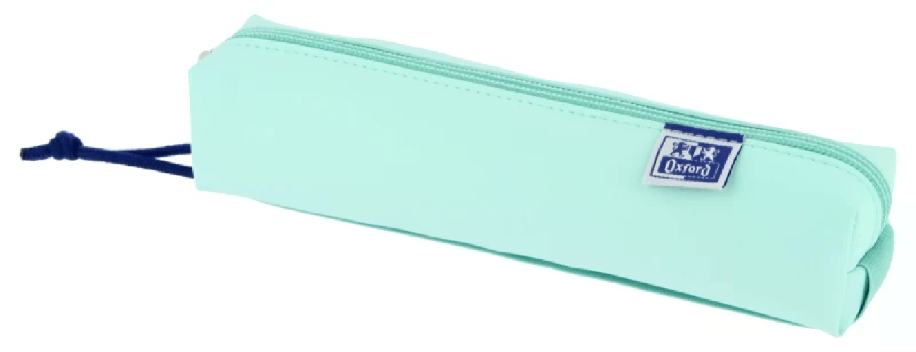 Oxford Live & Go Astuccio piccolo quadrato - Materiale imbottito - Fascia elastica per attaccarlo al quaderno - Blu