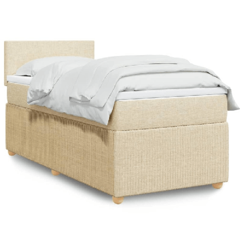 VidaXL Giroletto a Molle con Materasso Crema 80x200 cm inTessuto