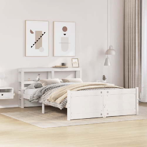 VidaXL Giroletto con Testiera Bianco 150x200 cm Legno Massello di Pino