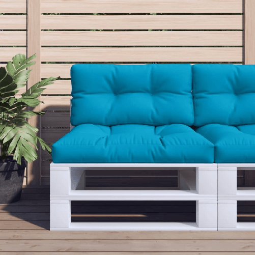 VidaXL Cuscino per Pallet Blu Chiaro 70x40x12 cm in Tessuto