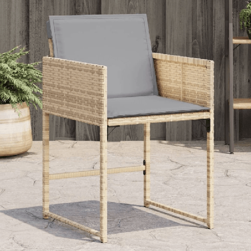 VidaXL Sedie da Giardino con Cuscini 4 pz Beige Misto in Polyrattan