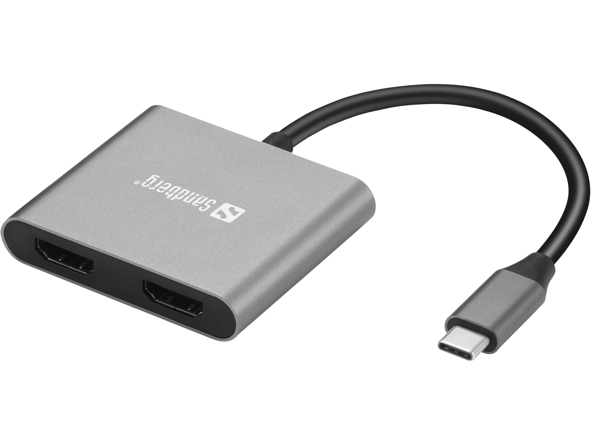 Sandberg 136-44 hub di interfaccia USB 3.2 Gen 1 (3.1 Gen 1) Type-C Grigio