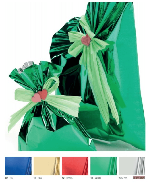 PienniPi Plast BUSTE REGALO IN PPL A SACCO 70x100 cm COLORI METALLIZZATI LUCIDI (25PZ)