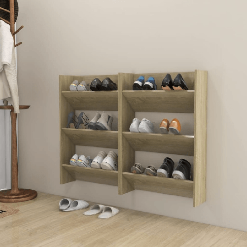 VidaXL Scarpiere Muro 2 pz Rovere Sonoma 60x18x90 cm in Truciolato