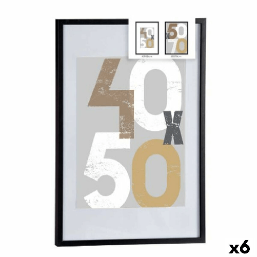 Portafoto da Parete Gift Decor Nero polistirene Plastica Legno MDF 50 x 70 cm (6 Unità)