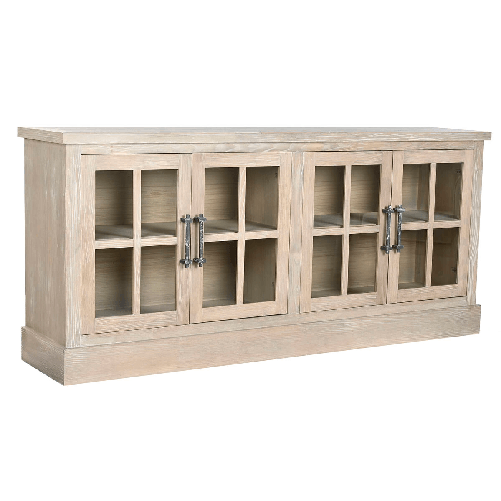 Home ESPRIT Credenza Home ESPRIT Naturale Legno Cristallo 180 x 40 x 82 cm