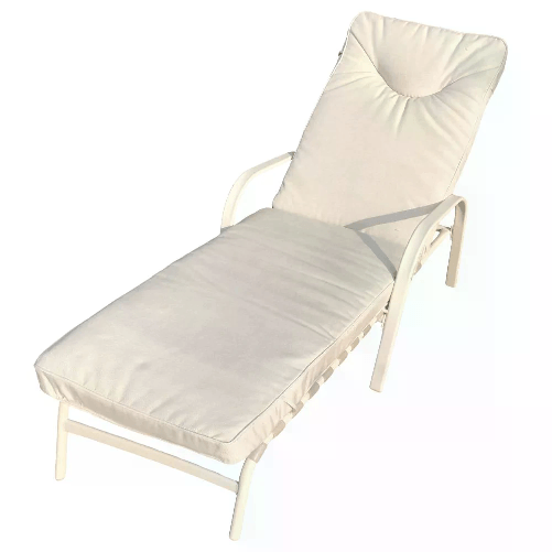 ZIK Lettino Prendisole Sdraio da Giardino con Cuscini 158x65x98 Bianco