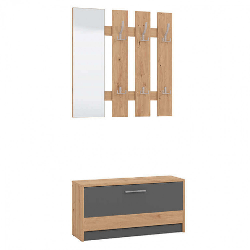 MILANI HOME ADDIE - mobile ingresso appendiabiti moderno minimal in legno