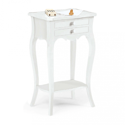 MILANI HOME JUSTIN - mobile portatelefono in legno massello cm 44 x 32 x 71 h