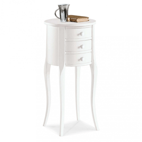 MILANI HOME JARRETT - mobile portatelefono in legno massello tondo cm Ø 34 x 71 h