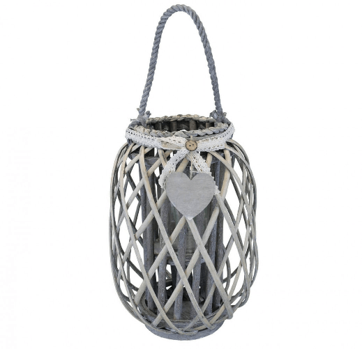 MILANI HOME GENEVIEVE - lanterna in vimini tondo 15 x 66 cm