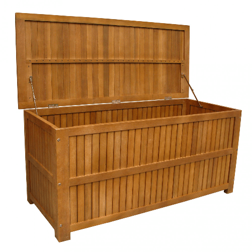 MILANI HOME baule porta cuscini da giardino in legno massiccio di acacia