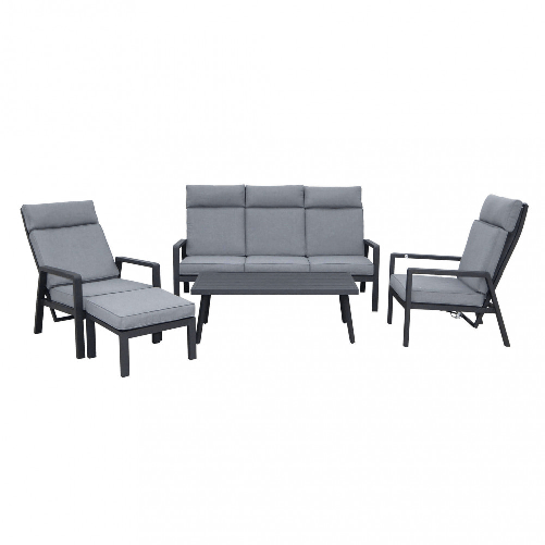 MILANI HOME DAVIZ - salotto da giardino reclinabile 5 posti