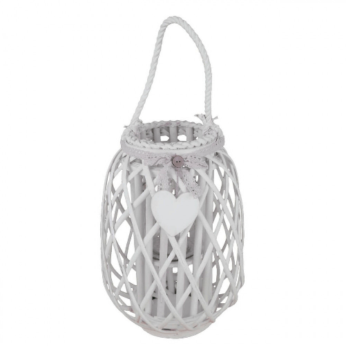 MILANI HOME GENEVIEVE - lanterna in vimini tondo 15 x 45 cm