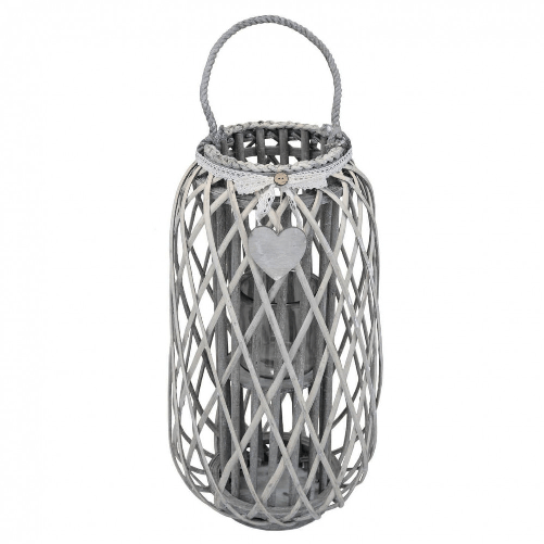 MILANI HOME GENEVIEVE - lanterna in vimini tondo 18 x 66 cm