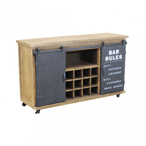 COLETTE - madia in legno con portabottiglie