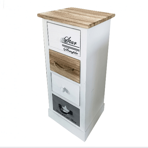 MILANI HOME SUNIL - mobiletto in legno con 3 cassetti